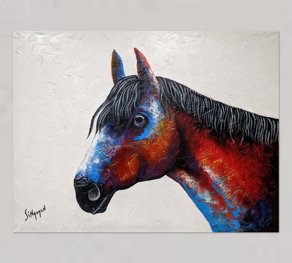 Abstract Horse Painting - Shy - Landscape (2021)